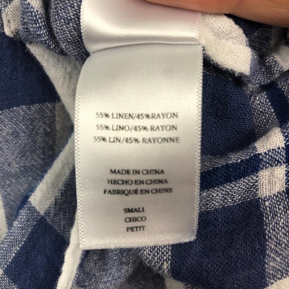 Rails Womens Sz S Amelie Tie Front Button Down Shirt in Lapis Coast Blue White - Picture 8 of 11